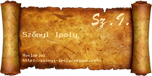 Szőnyi Ipoly névjegykártya